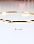 Gold Open Cuff Bracelet - Thick Hammered Gold Filled Bangles