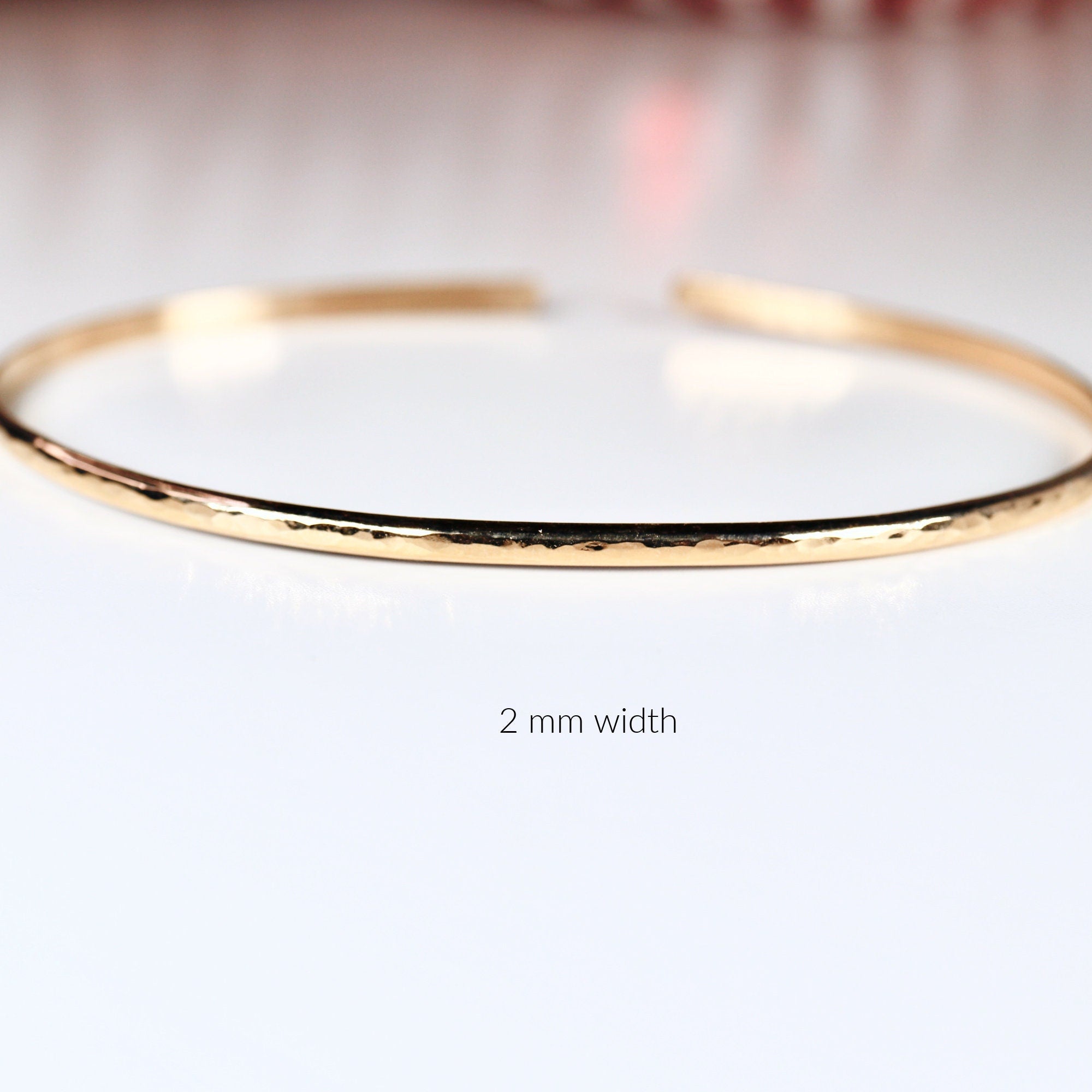Gold Open Cuff Bracelet - Thick Hammered Gold Filled Bangles - Melt'm Jewelry