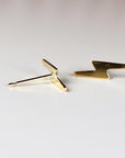 Lightning Bolt Earrings 14k Solid Gold, Lightning Bolt Jewelry