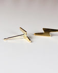 Lightning Bolt Earrings 14k Solid Gold, Lightning Bolt Jewelry - Melt'm Jewelry