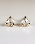 Rose Cut Diamond Earrings in 14k Gold