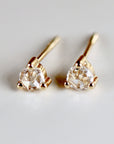Rose Cut Diamond Earrings in 14k Gold
