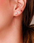Tiny Star Studs 14k Solid Gold, Second Hole Studs - Melt'm Jewelry