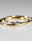 14k Gold Diamond Stacking Ring Set of 2 - Melt'm Jewelry