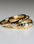 Set of 3 Gold Hammered Band Rings -Stacking Ring Set - Melt'm Jewelry