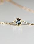 Bezel Set Swiss Blue Topaz Necklace 14k Solid Gold - Melt'm Jewelry