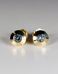Aquamarine Dome Earrings - Melt'm Jewelry