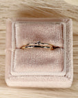 14k Solid Gold Stacking Ring Set of 2, Diamond Stacking Ring Set