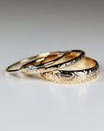 Set of 3 Gold Hammered Band Rings, Stacking Ring Set