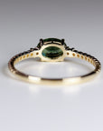 Diamond & Green Tourmaline Engagement Ring