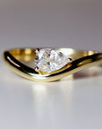 East West Pear Moissanite Ring 14k Gold, LIL JASMINE - Melt'm Jewelry