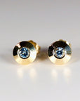 Aquamarine Dome Earrings - Melt'm Jewelry
