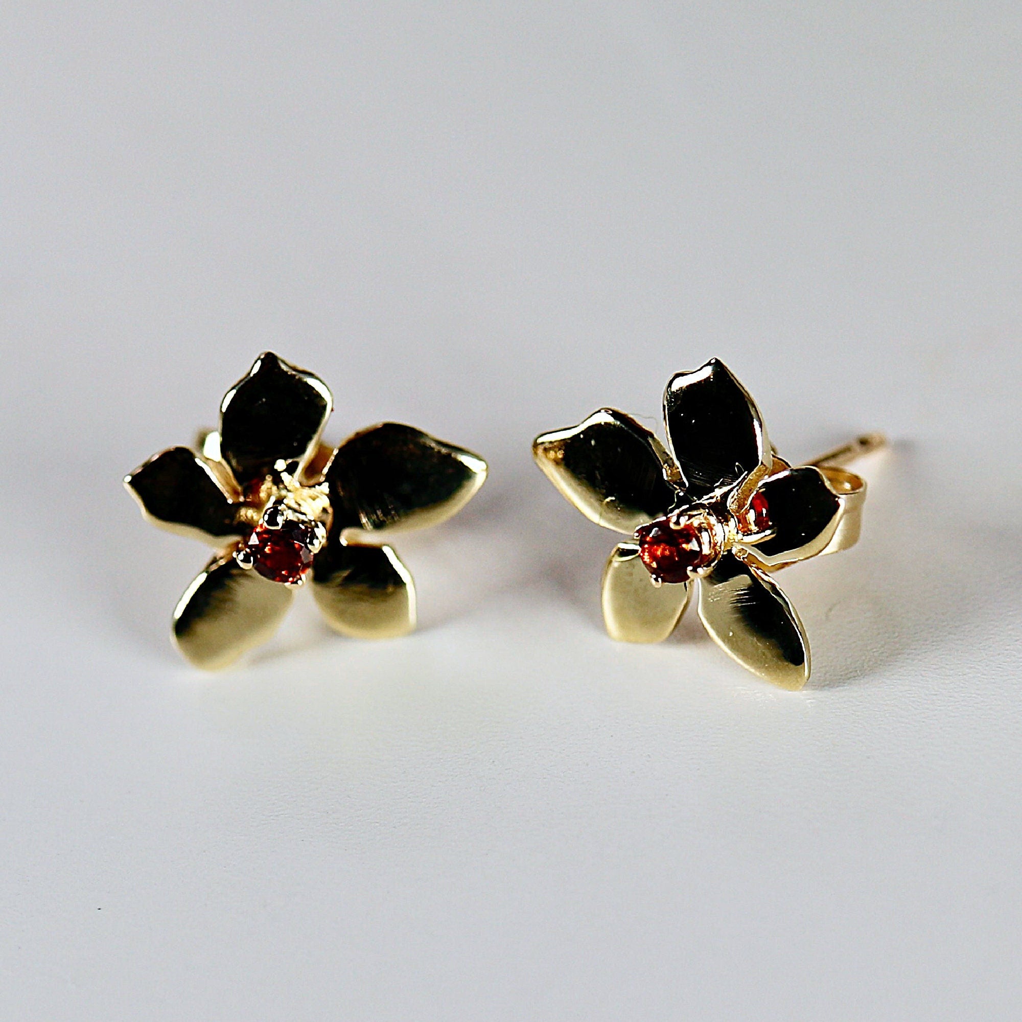 Sakura Cherry Blossom Earrings 14k Gold