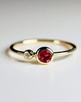 14k Gold Diamond & Pink Tourmaline Ring - Melt'm Jewelry