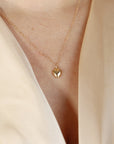 14k Gold 3D Puffy Heart Pendant Necklace - Melt'm Jewelry