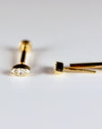 Marquise Diamond Labret Earrings 14k Solid Gold