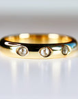 Flush Set Diamond Dome Wedding Band Ring - Melt'm Jewelry