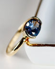 East West Half Bezel Sapphire Engagement Ring 14k Gold