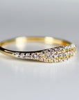 14k Gold Micro Pave Signet Ring, CZ Stacking Ring - Melt'm Jewelry