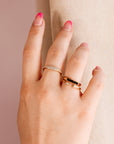 14k Gold Micro Pave Signet Ring, CZ Stacking Ring - Melt'm Jewelry