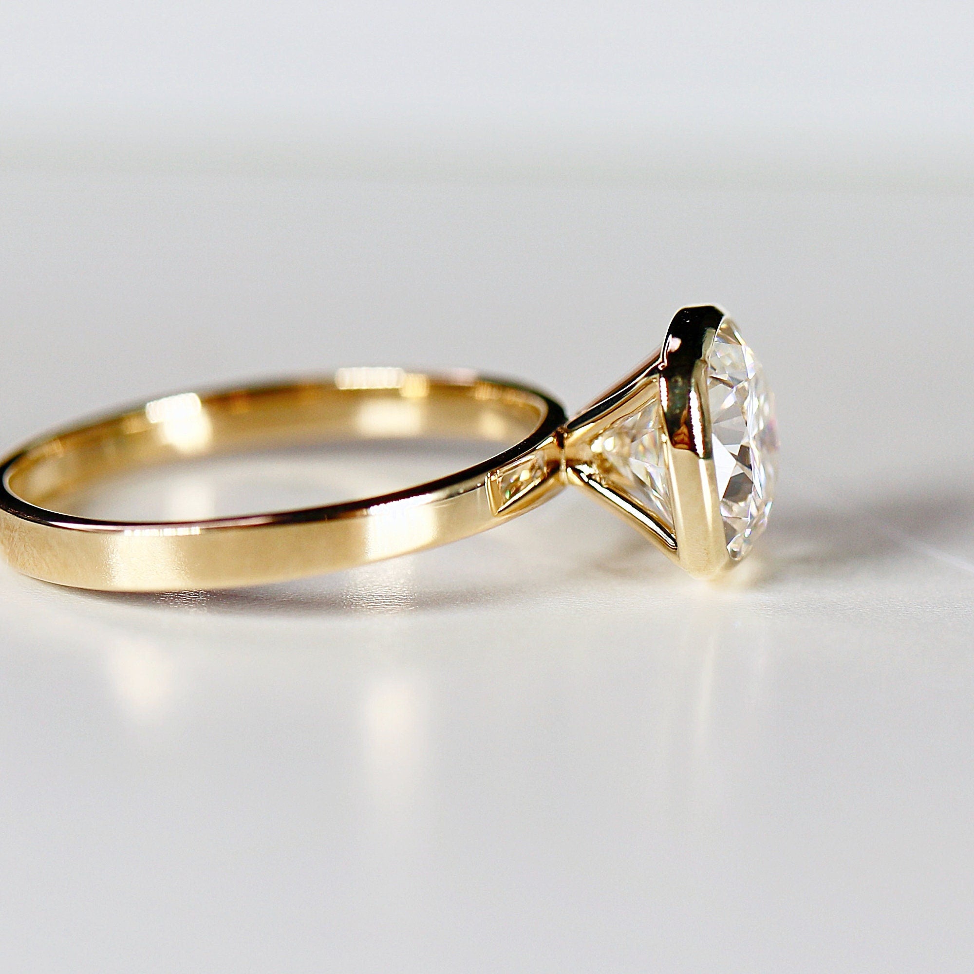 Cushion Cut Moissanite Engagement Ring 14k Gold JULIET - Melt'm Jewelry
