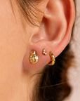 Ladybug Earrings 14k Gold, Diamond Lady Bug Studs, Lucky Earrings