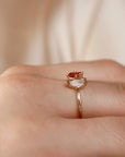 Pink Tourmaline Opal and Diamond Cluster Ring in 14k Gold - Melt'm Jewelry