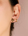 Sakura Cherry Blossom Earrings 14k Gold, with any Birthstone - Melt'm Jewelry