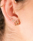 Sakura Cherry Blossom Earrings 14k Gold, with any Birthstone - Melt'm Jewelry