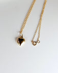 14k Gold 3D Puffy Heart Pendant Necklace