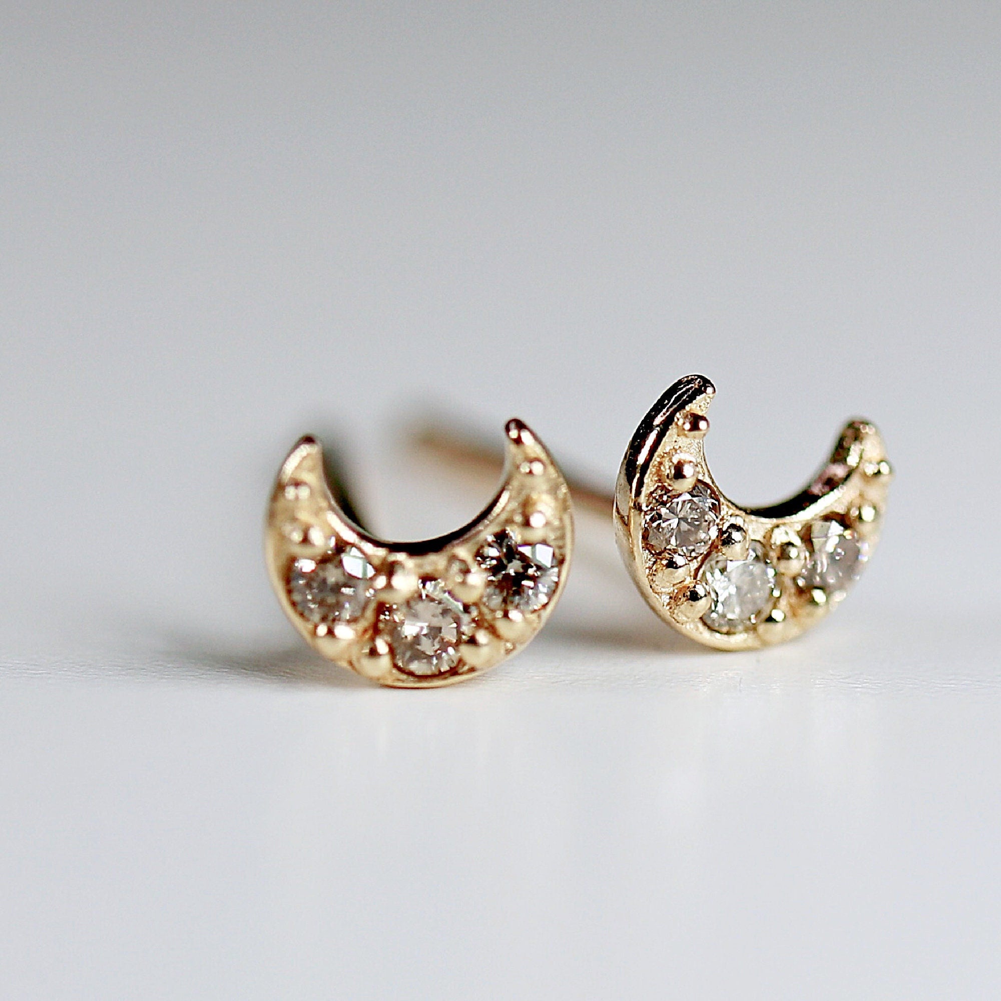 Tiny Sailor Moon Earrings, 14k Solid Gold Sailor Moon Studs