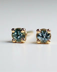 Tiny Blue Montana Sapphire Earrings 14k Gold