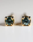 Tiny Blue Montana Sapphire Earrings 14k Gold