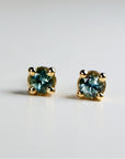 Tiny Blue Montana Sapphire Earrings 14k Gold