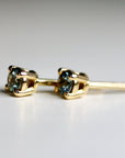 Tiny Blue Montana Sapphire Earrings 14k Gold