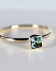 Cushion Cut Montana Sapphire Engagement Ring 14k Gold