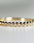 Bezel Half Eternity Stacking Ring 14k Solid Gold, Eternity Wedding Band - Melt'm Jewelry