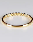 Bezel Half Eternity Stacking Ring 14k Solid Gold, Eternity Wedding Band - Melt'm Jewelry