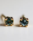 Tiny Blue Montana Sapphire Earrings 14k Gold (SINGLE or PAIR) - Melt'm Jewelry