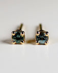 Tiny Blue Montana Sapphire Earrings 14k Gold