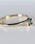 Cushion Cut Montana Sapphire Engagement Ring 14k Gold