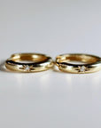 Diamond Star Set Hinged Hoops Earrings in 14k Gold (SINGLE or PAIR) - Melt'm Jewelry