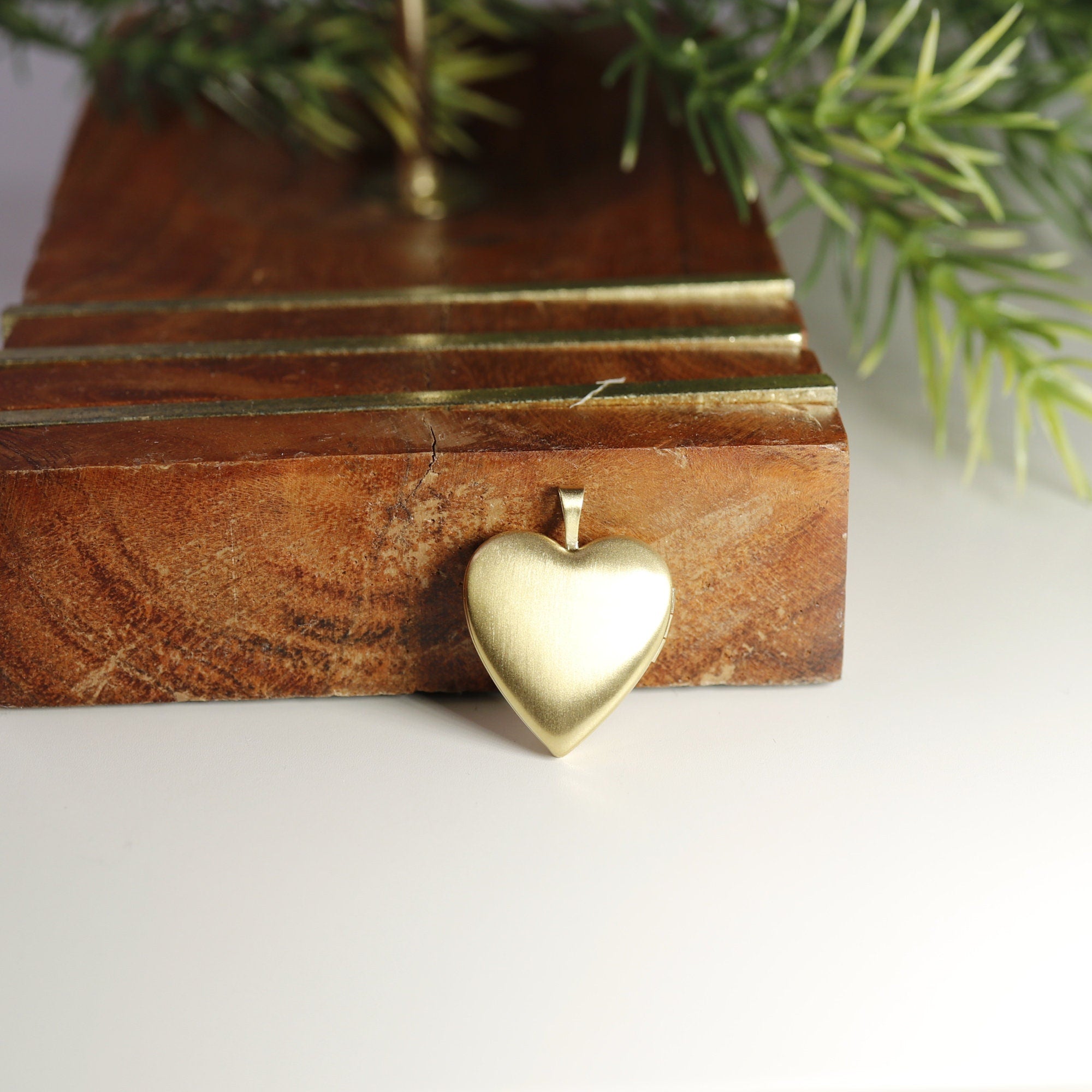 North Star Heart Locket Necklace 14k Gold Filled