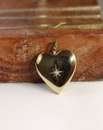 North Star Heart Locket Necklace 14k Gold Filled