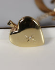 North Star Heart Locket Necklace 14k Gold Filled, Memorial Photo Pendant Necklace, Mom Gift, Graduation Gift, Sister gift