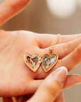Personalized Birth Flower Heart Locket Necklace, Memorial Photo Pendant Necklace - Melt'm Jewelry