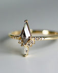 Kite Salt and Pepper Diamond Ring, 14k Yellow Gold