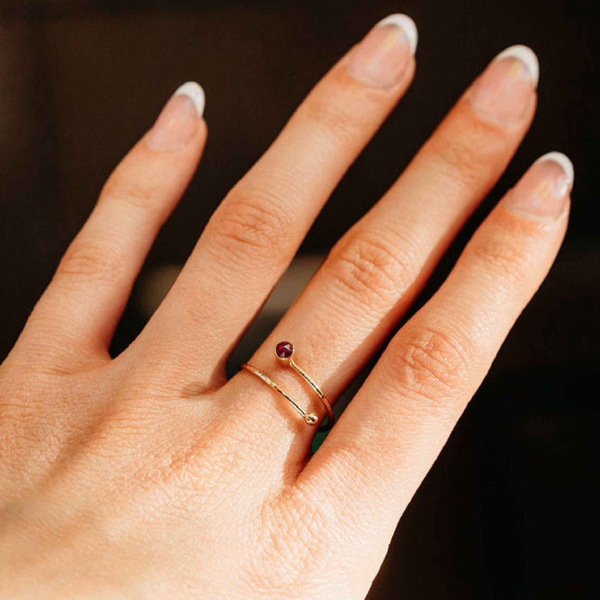 Ruby Ring 14k Solid Gold, July Birthstone Ring