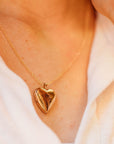 Personalized Birth Flower Heart Locket Necklace, Memorial Photo Pendant Necklace - Melt'm Jewelry