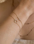 Diamond Heart Bracelet in 14k Gold - Melt'm Jewelry
